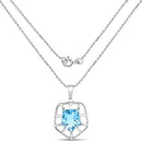 7.60 Carat Genuine Blue Topaz .925 Sterling Silver Pendant