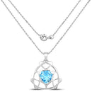 11.50 Carat Genuine Swiss Blue Topaz .925 Sterling Silver Pendant