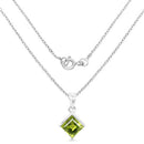 1.56 Carat Genuine Peridot .925 Sterling Silver Pendant
