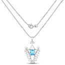 5.68 Carat Genuine Swiss Blue Topaz .925 Sterling Silver Pendant