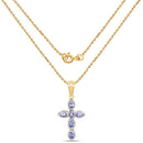 14K Yellow Gold Plated 0.84 Carat Genuine Tanzanite .925 Sterling Silver Pendant