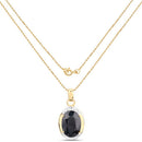 7.50 Carat Genuine Black Sapphire .925 Sterling Silver Pendant