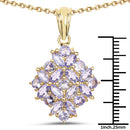 14K Yellow Gold Plated 2.58 Carat Genuine Tanzanite .925 Sterling Silver Pendant