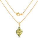 14K Yellow Gold Plated 4.02 Carat Genuine Peridot & White Topaz .925 Sterling Silver Pendant