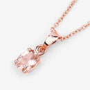 0.70 Carat Genuine Morganite .925 Sterling Silver Pendant