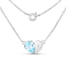 1.90 Carat Genuine Blue Topaz .925 Sterling Silver Pendant