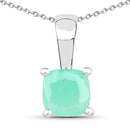 1.80 Carat Genuine Emerald, Glass Filled Ruby & Glass Filled Sapphire .925 Sterling Silver Pendant