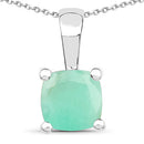 3.00 Carat Genuine Emerald, Glass Filled Ruby & Glass Filled Sapphire .925 Sterling Silver Pendant