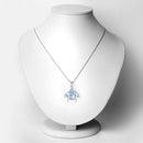 9.06 Carat Genuine Blue Topaz and White Topaz .925 Sterling Silver Pendant