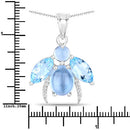 9.06 Carat Genuine Blue Topaz and White Topaz .925 Sterling Silver Pendant