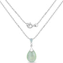 11.92 Carat Genuine Prehnite .925 Sterling Silver Pendant