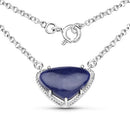 3.92 Carat Genuine Blue Aventurine .925 Sterling Silver Pendant