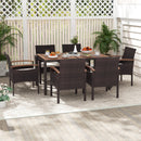 Patio Dining Chairs Set of 2/4 with Acacia Wood Armrest and Heavy Duty Metal Frame
