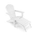 Patio HDPE Adirondack Chair with Retractable Ottoman