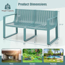 Weather-resistant Plastic 2-Person Bench with Curved Backrest