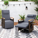 Swivel Reclining Chaise Lounge Set with Adjustable Backrest