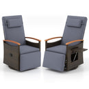 Swivel Reclining Chaise Lounge Set with Adjustable Backrest