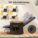 Swivel Reclining Chaise Lounge Set with Adjustable Backrest