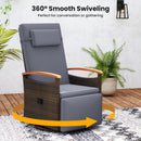 Swivel Reclining Chaise Lounge Set with Adjustable Backrest