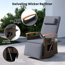 Swivel Reclining Chaise Lounge Set with Adjustable Backrest