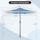 9 FT Patio Umbrella with Sun-Protective Canopy for Patio Garden Pool