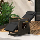 Patio Wicker Recliner Chair with Adjustable Backrest and Footrest