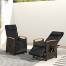 Patio Wicker Recliner Chair with Adjustable Backrest and Footrest