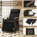 Patio Wicker Recliner Chair with Adjustable Backrest and Footrest