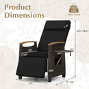 Patio Wicker Recliner Chair with Adjustable Backrest and Footrest