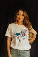 Patriotic USA Horse Western Graphic Tee