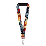 Lanyard - 1.0" - DC Comics Trinity Group-Batman Wonder Woman Superman Pose Logos