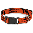 Plastic Clip Collar - Loki Series TVA TIME VARIANCE AUTHORITY Text Orange/Black