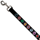 Dog Leash - 9-Avenger Icons Black/Multi Color