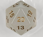 55mm Transparent D20 (Pearl w/ Gold) Spin-Down Die