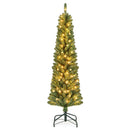 Pencil Christmas Tree with Memory Wire Branch Tips and Warm LED Lights