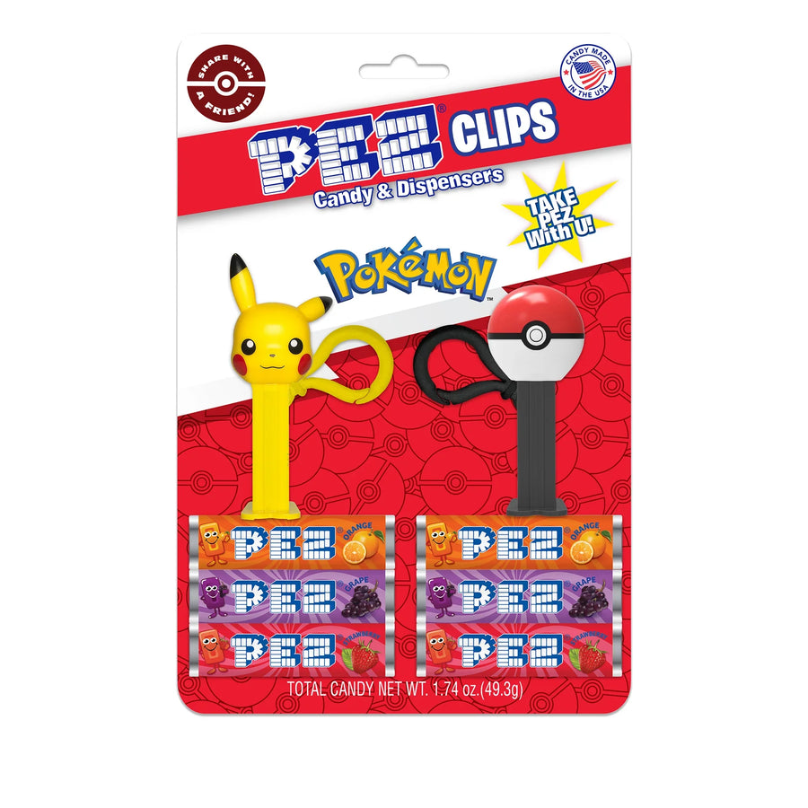 Pez Clips Pokemon - Pikachu and Pokeball