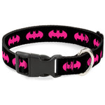 Plastic Clip Collar - Batman Signal Black/Fuchsia