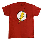 DC Comics Flash Logo Black Outline Adult Graphic T-Shirt