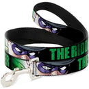 Dog Leash - THE RIDDLER/Face CLOSE-UP Black/Green