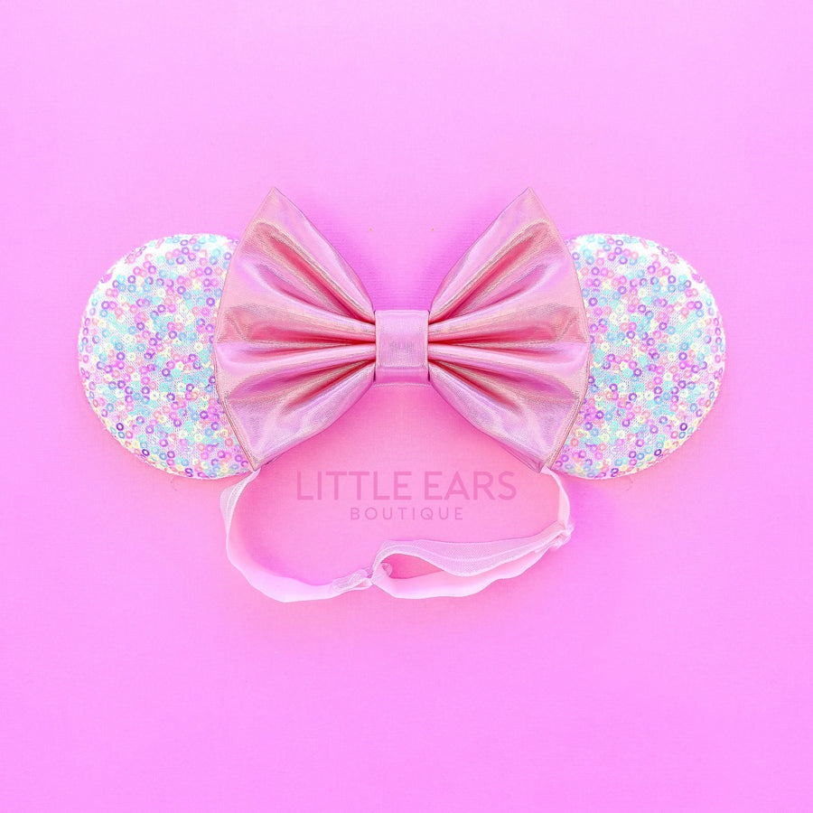 Pink Confetti Elastic Mickey Ears