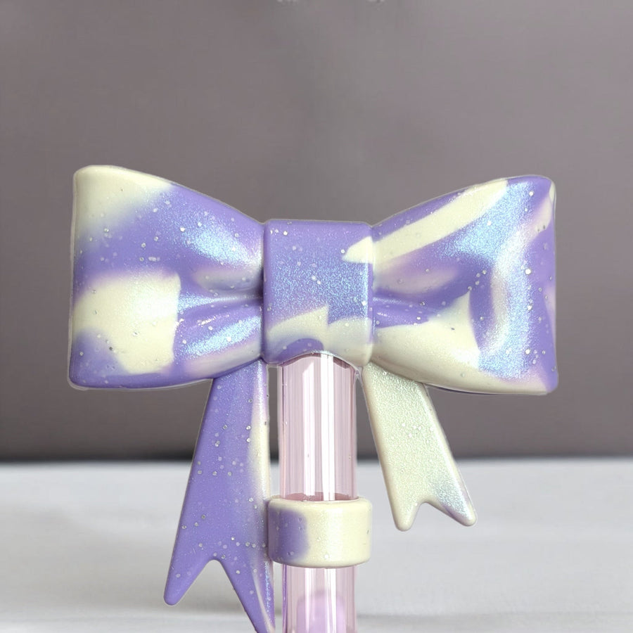Pink Good Witch 3D Bow Straw Topper