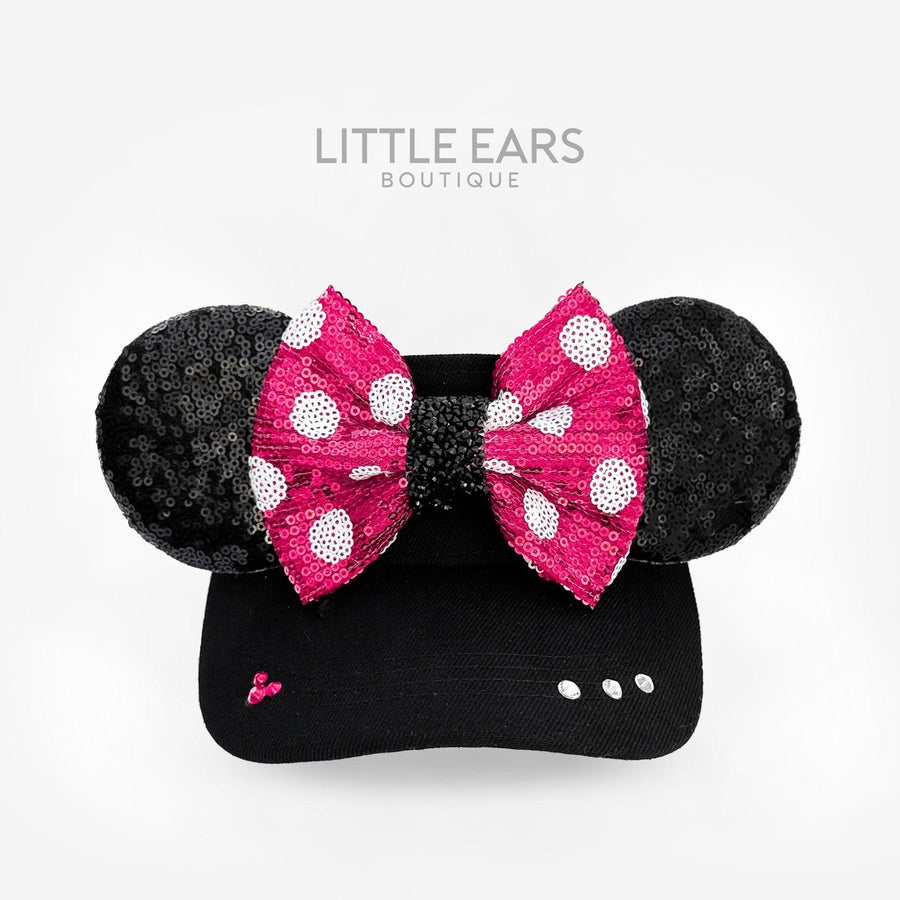 Pink Minnie Black Visor