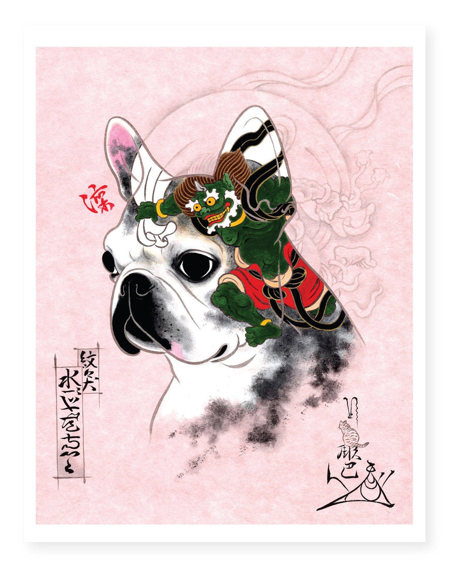 Pink Monmon Dog Print