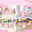 Wooden Kids Activity Table and Chairs Set with Padded Seat-Pink