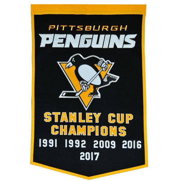 Pittsburgh Penguins Stanley Cup Wool Dynasty Banner