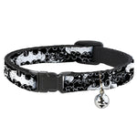 Cat Collar Breakaway - Batman Outlines Black White