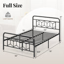 Platform Bed with High Headboard and Snap Lock Metal Slats