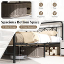 Platform Bed with High Headboard and Snap Lock Metal Slats