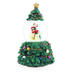 Santa's Riding Polar Bear Spinning Musical Water Snow Globe