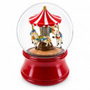 Whirling Carousel Wind-up Spinning Horses Musical Water Globe